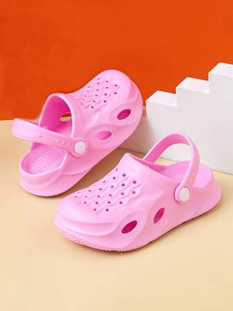 Girls Hollow Out Vented Clogs, Preppy Outdoor EVA Clogs