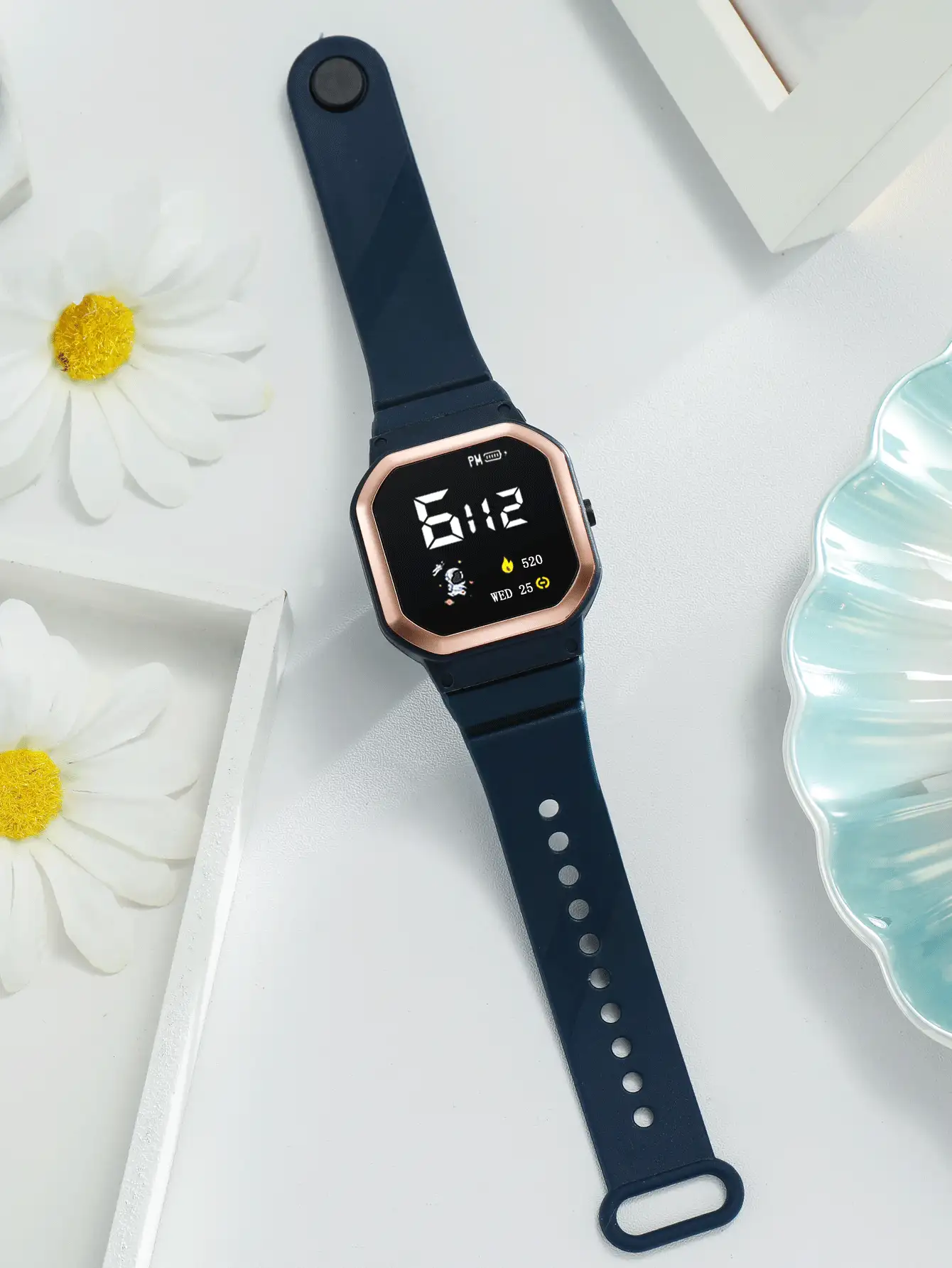 Kids Square Electronic Watch - Blue - View 2