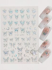 1 hoja de pegatinas de uñas con patrón de mariposa Y2K-Style, calcomanías de uñas para arte de uñas, para hacerlo tú mismo