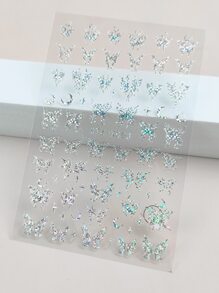 1 hoja de pegatinas de uñas con patrón de mariposa Y2K-Style, calcomanías de uñas para arte de uñas, para hacerlo tú mismo