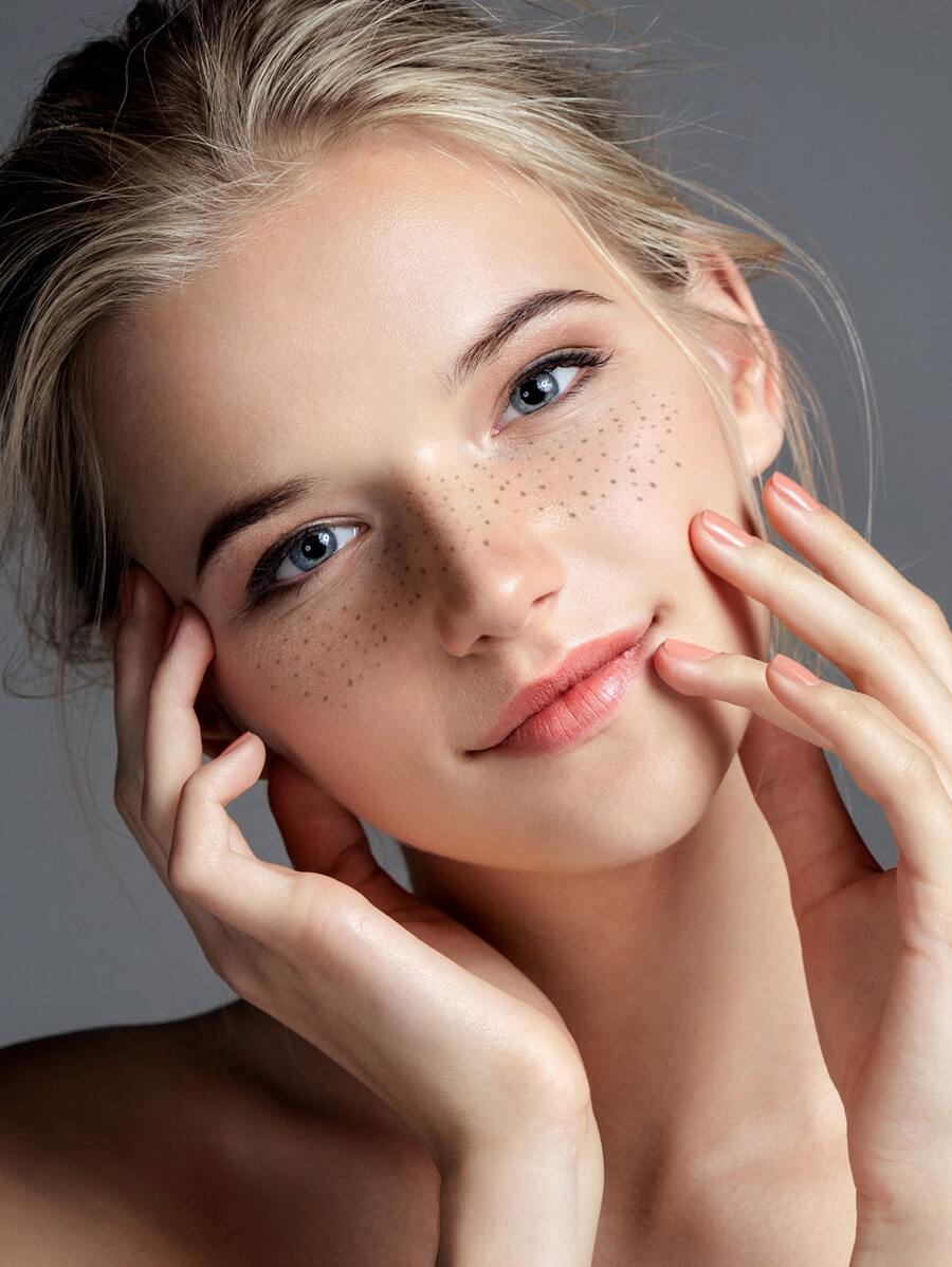 紋身貼紙,1張仿真雀斑面部一次性紋身適合女士,紋身貼紙成年人,逼真紋身貼雀斑,適合女士和女孩 - 卡其色 - 查看 1