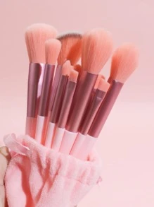 13pcs Makeup Brush Set With Velvet Storage Bag, Professional Cosmetic Tools For Powder Brush, Blush Brush, Eye Shadow Brush, Etc.,Brush Set,Makeup Brush Kit,Make Up Brush Set,Make Up Set Complete,Makeup Brush Set,Complete Makeup Kit,Brush Kit,Brushes Makeup Set,Makeup Gift Set,Set - Pink - View 4