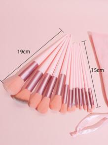 13pcs Makeup Brush Set With Velvet Storage Bag, Professional Cosmetic Tools For Powder Brush, Blush Brush, Eye Shadow Brush, Etc.,Brush Set,Makeup Brush Kit,Make Up Brush Set,Make Up Set Complete,Makeup Brush Set,Complete Makeup Kit,Brush Kit,Brushes Makeup Set,Makeup Gift Set,Set - Pink - View 7