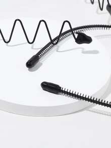 6 piezas Diadema con diseño de onda - Negro - Ver 4