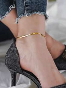 Vòng chân rắn tối giản - Vàng - Xem 1