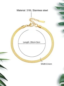 Vòng chân rắn tối giản - Vàng - Xem 3