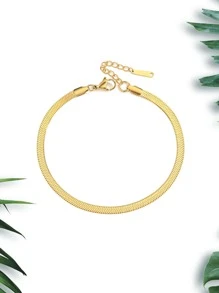 Vòng chân rắn tối giản - Vàng - Xem 4