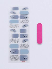 1張金屬亮絲美甲貼紙和1入組指甲銼 - 彩色 - 查看 2