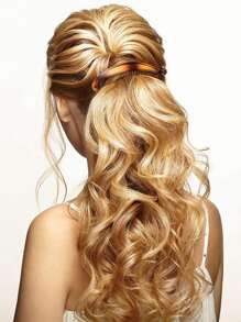 4pcs Tortoiseshell Twist Design Banana Clip - Multicolor - View 3