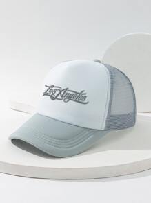 Men Letter Graphic Trucker Hat Street - Light Grey - View 1