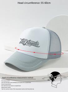 Men Letter Graphic Trucker Hat Street - Light Grey - View 4