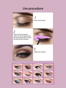 4 pegatinas auxiliares de maquillaje de ojos morados de maquillaje diario para principiantes - Morado - Ver 3
