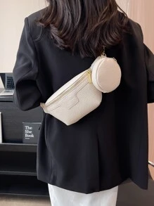 Mini Minimalist Bum Bag With Coin Purse - White - View 4