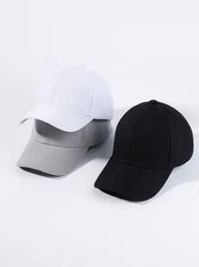 3入組男士素色可調節休閒棒球帽適合戶外