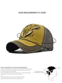 男士黃牛刺繡棒球帽 - 黃色 - 查看 3