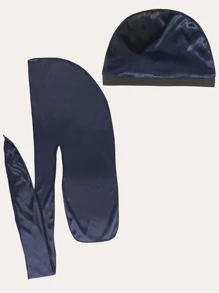 Khăn quấn đầu & Durag dành cho nam - Màu xanh hải quân - Xem 2