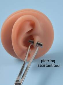 20入組/套球裝飾穿孔首飾和1入組工具不銹鋼受歡迎穿孔身體鏈禮品適合女士和男士 - 銀色 - 查看 3