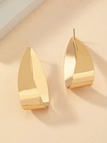 Water-drop Stud Earrings - Yellow Gold - View 3