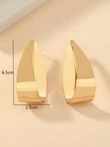 Water-drop Stud Earrings - Yellow Gold - View 5