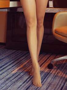 2pairs Minimalist Solid Tights, Cozy - Apricot - View 4