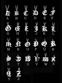 1pc Personalized Letter Pendant Stainless Steel Necklace, Fashion Gift For Men, Suitable For Daily Wear - Silver - View 9