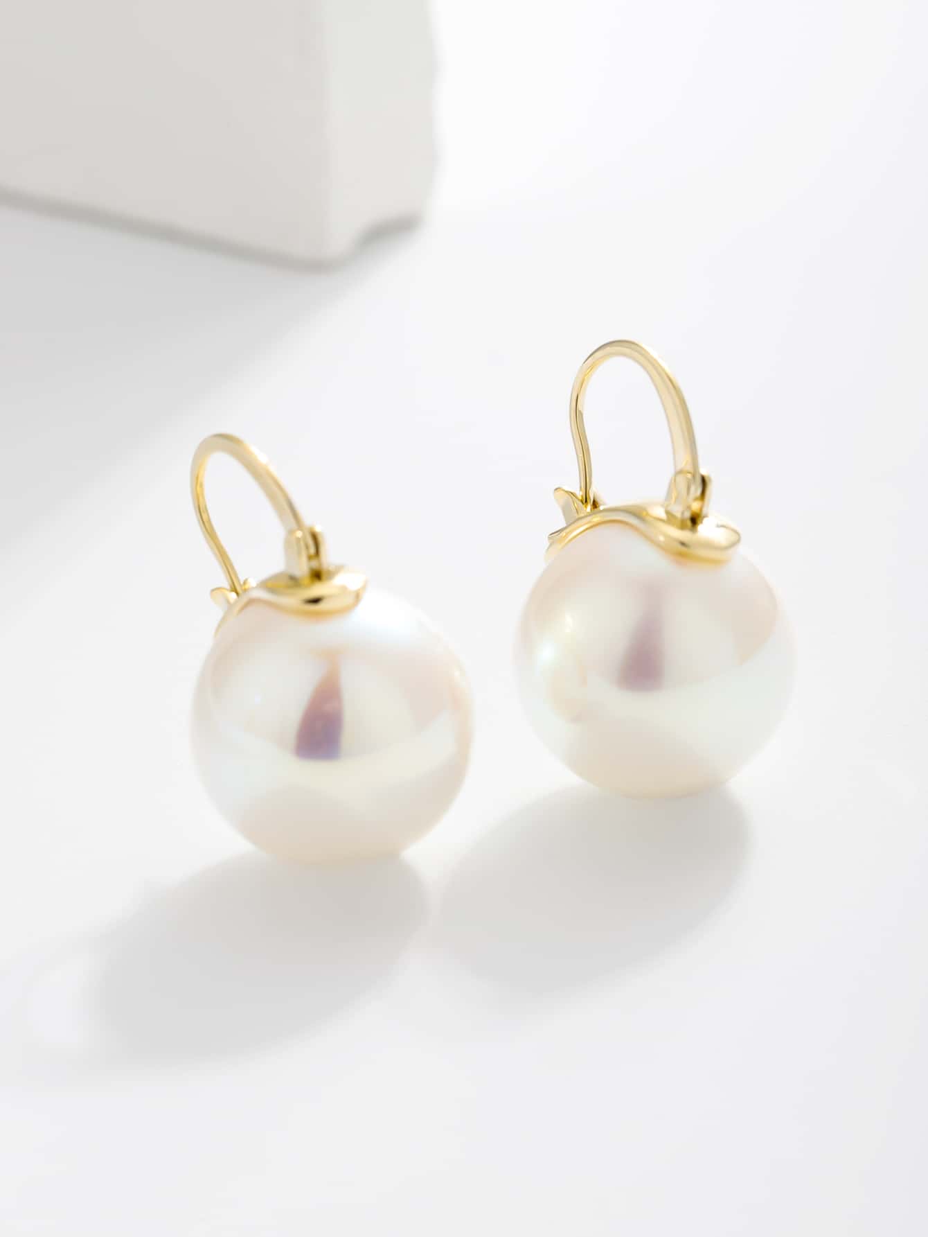 Faux Pearl Decor Earrings - Yellow Gold - View 1