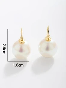 Faux Pearl Decor Earrings - Yellow Gold - View 4