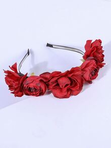 Diadema con diseño de flor - Rojo - Ver 3
