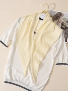 Pañuelo unicolor fruncido - Beis - Ver 2