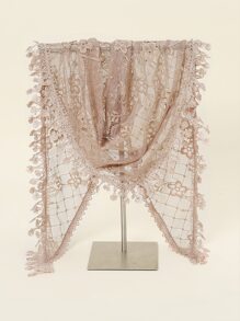 1pc Women's Fashion Wedding Veil, Minimalist Triangle Scarf Casual Shawl, Hollow Bridal Shawl - Khaki - View 6