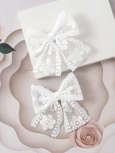 2个柔软的Fufu蕾丝蝴蝶结发夹，14+款可爱配饰，适合约会和拍照，甜美少女风发饰