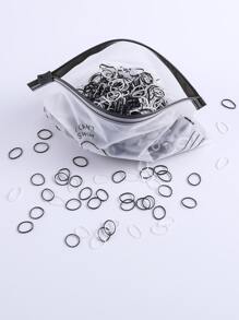 1500 chiếc dây buộc tóc chắc chắn thông thường - Đen và trắng - Xem 5