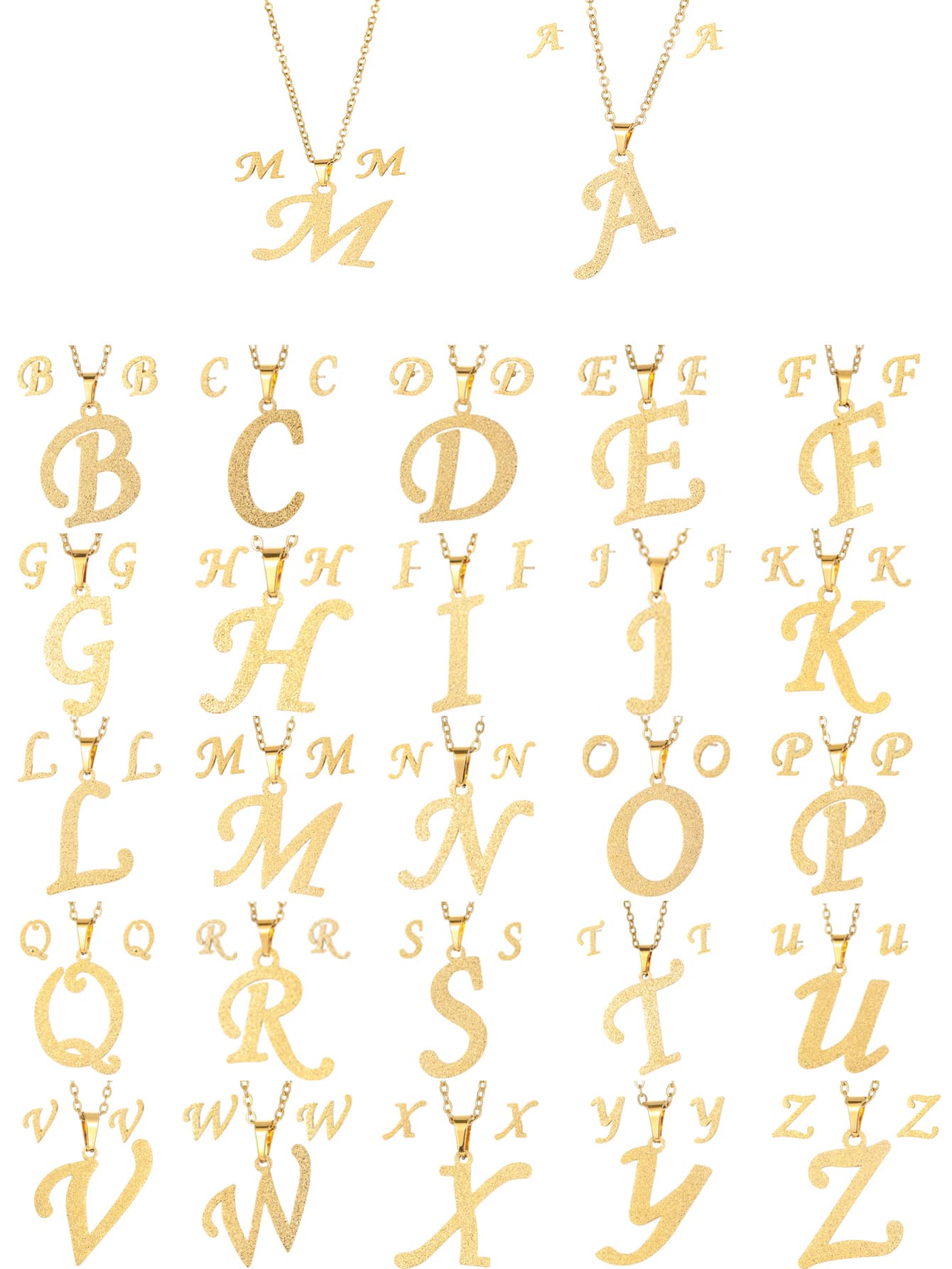 Bộ trang sức trang trí chữ cái 3 cái / bộ - Vàng - Xem 1