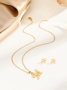 Bộ trang sức trang trí chữ cái 3 cái / bộ - Vàng - Xem 3