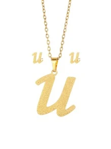 Bộ trang sức trang trí chữ cái 3 cái / bộ - Vàng - Xem 30