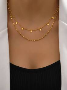 Vòng cổ chuỗi trang trí hình học - Vàng - Xem 1