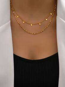 Vòng cổ chuỗi trang trí hình học - Vàng - Xem 4