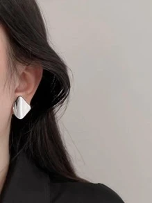 Bông tai hình học - Bạc - Xem 1