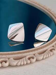 Bông tai hình học - Bạc - Xem 2