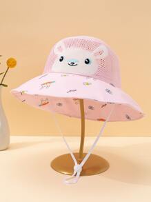 Niñas Sombrero cubo con patrón de oso de dibujos animados - Multicolor - Ver 1