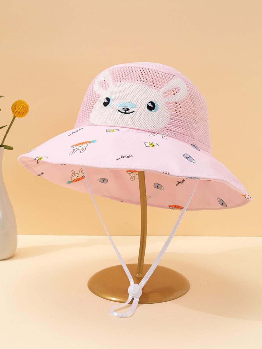 Niñas Sombrero cubo con patrón de oso de dibujos animados - Multicolor - Ver 1