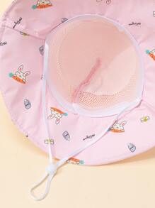 Niñas Sombrero cubo con patrón de oso de dibujos animados - Multicolor - Ver 2