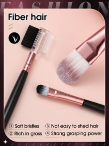 Set de 12 piezas de brochas de maquillaje de pelo sintético premium, juego de brochas para difuminar sombras de ojos, herramientas cosméticas para rostro y ojos, set de brochas, kit de brochas de maquillaje, set completo de maquillaje, set de brochas de maquillaje, kit de maquillaje completo, set de brochas, set de brochas de maquillaje, set de regalo de maquillaje, set - Negro - Ver 4