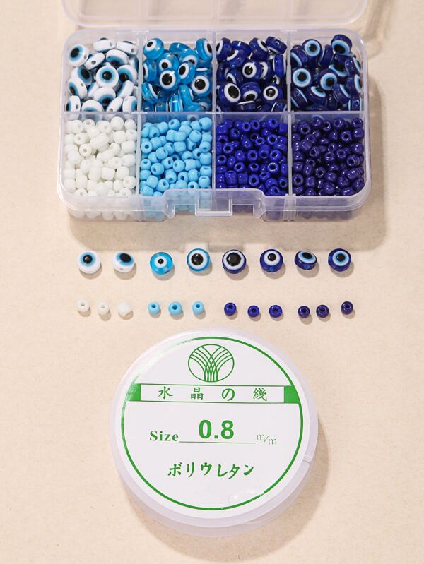 1box Eye Detail Bead DIY Jewelry Accessory & 1roll Thread