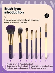 BANFI Bộ 7 cọ trang điểm & Hộp đựng 1 cọ, Bộ cọ tán phấn mắt bằng sợi tổng hợp cao cấp, Dụng cụ mỹ phẩm cho mặt và mắt, Bộ cọ, Bộ cọ trang điểm, Bộ cọ trang điểm, Bộ trang điểm hoàn chỉnh, Bộ cọ trang điểm, Bộ trang điểm hoàn chỉnh, Bộ cọ, Bộ cọ trang điểm, Bộ quà tặng trang điểm, Bộ - Nhiều màu - Xem 4