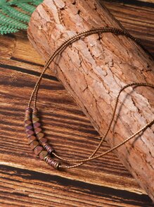 Stone Decor Layered Necklace - Multicolor - View 2