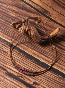 Stone Decor Layered Necklace - Multicolor - View 4