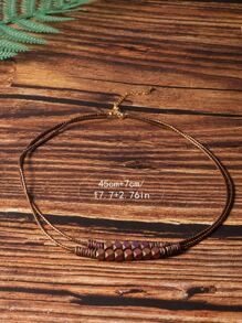 Stone Decor Layered Necklace - Multicolor - View 5