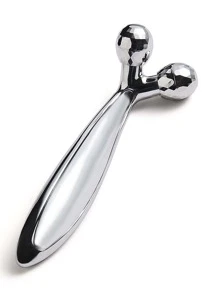 1pc Facial Massage Roller,Beauty,Skin Care Products,Spa,Self Care,Skin Care Tools,Face Care,Esthetician Supplies,Massage,Face Massage Tool,Face Roller - Silver - View 1