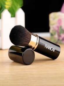 RANCAI 1支可伸缩腮红刷，便携式旅行散粉刷，紫色，粉底刷，遮瑕刷，腮红刷，修容刷，腮红刷，古铜粉刷，散粉刷，粉底刷，腮红刷，赠品 - 黑色 - 查看 2